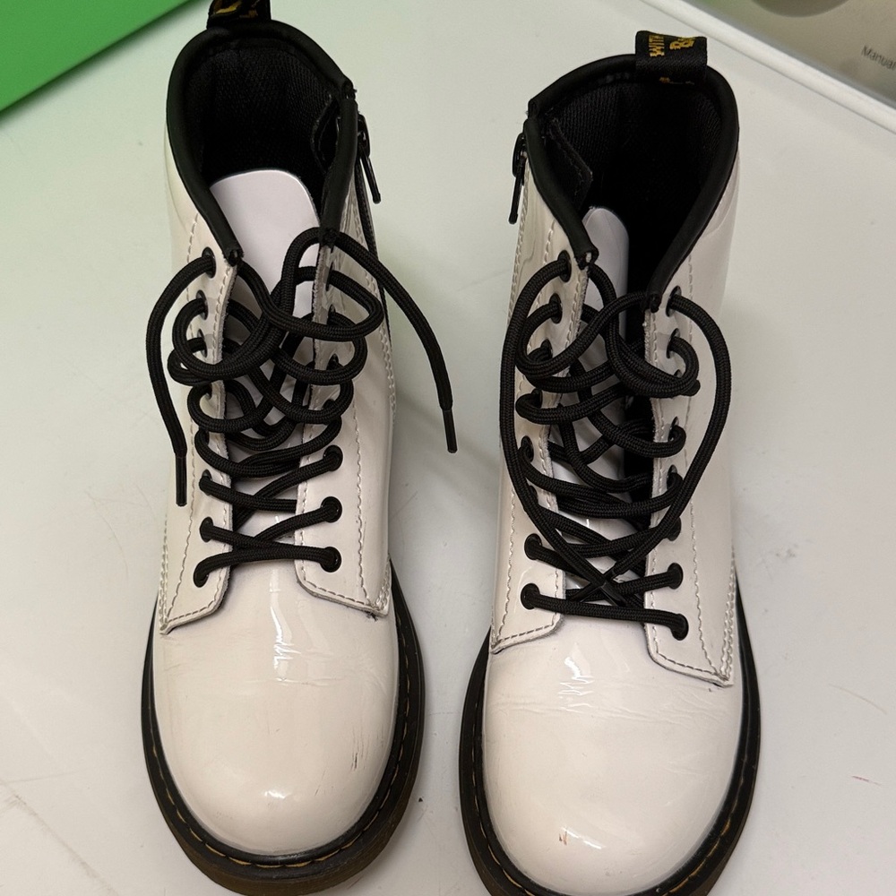 Dr. Martens White and Black Kids Boots